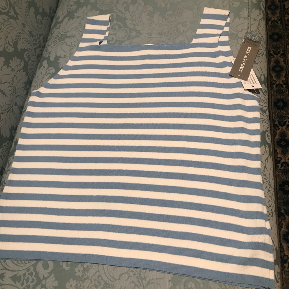 NWT Jones New York Blue/white striped SZ XL sleeveless top
